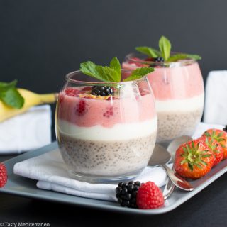 Chia Pudding Parfait with berries