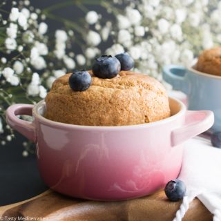 Healthy birthday cake with blueberries