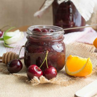 Confitura de cerezas, naranja y chía