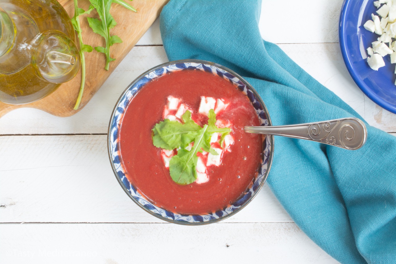 Sopa De Remolacha Con Feta Y Rucula Tasty Mediterraneo