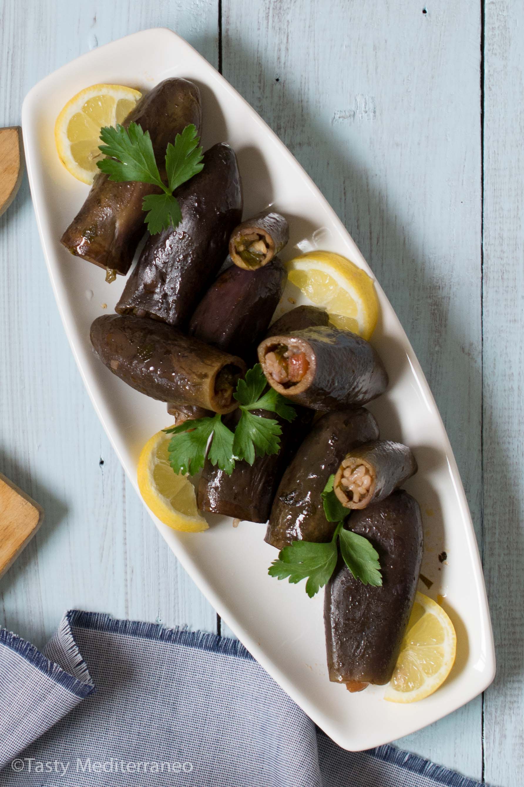 Lebanese stuffed aubergine – Vegan – Tasty Mediterraneo