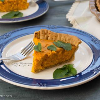 Mediterranean pumpkin, feta & mint quiche